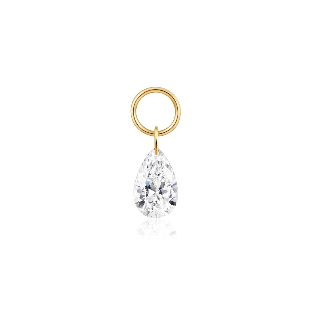 Pear-Shaped Drilled Lab Diamond Charm