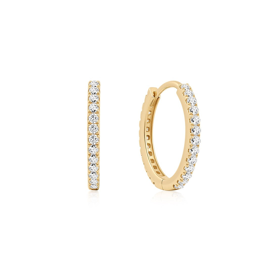 Micro Pavé Lab-Grown Diamond Huggie Hoops