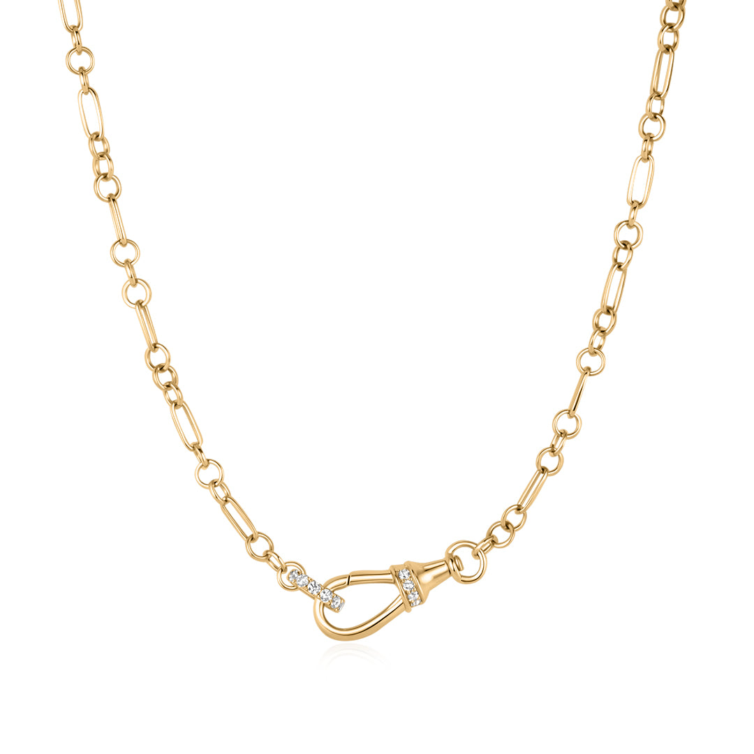 Lab-Grown Diamond Charm Holder Chain Necklace