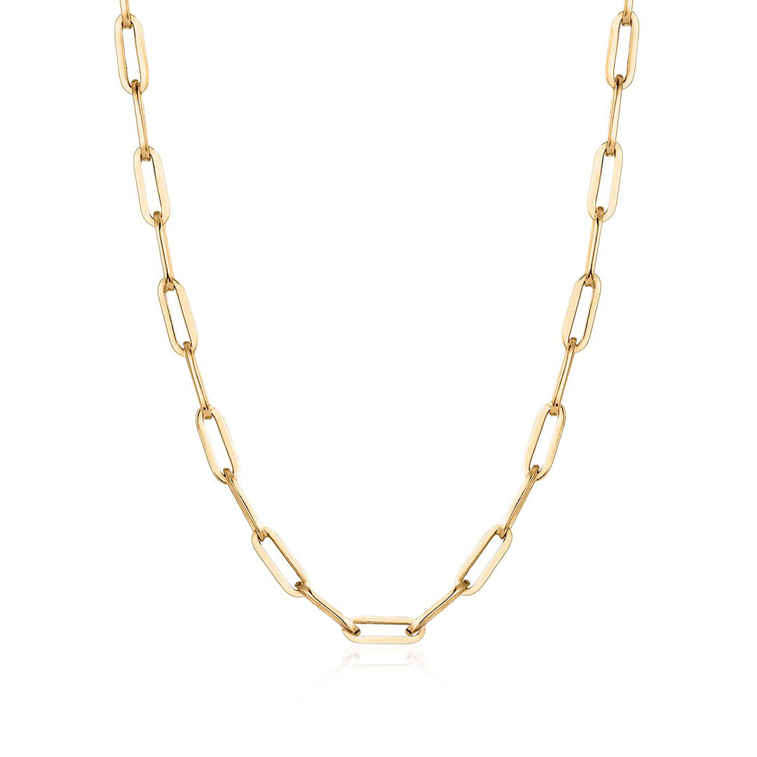 Modern Oval Link Necklace with Openable Clasp