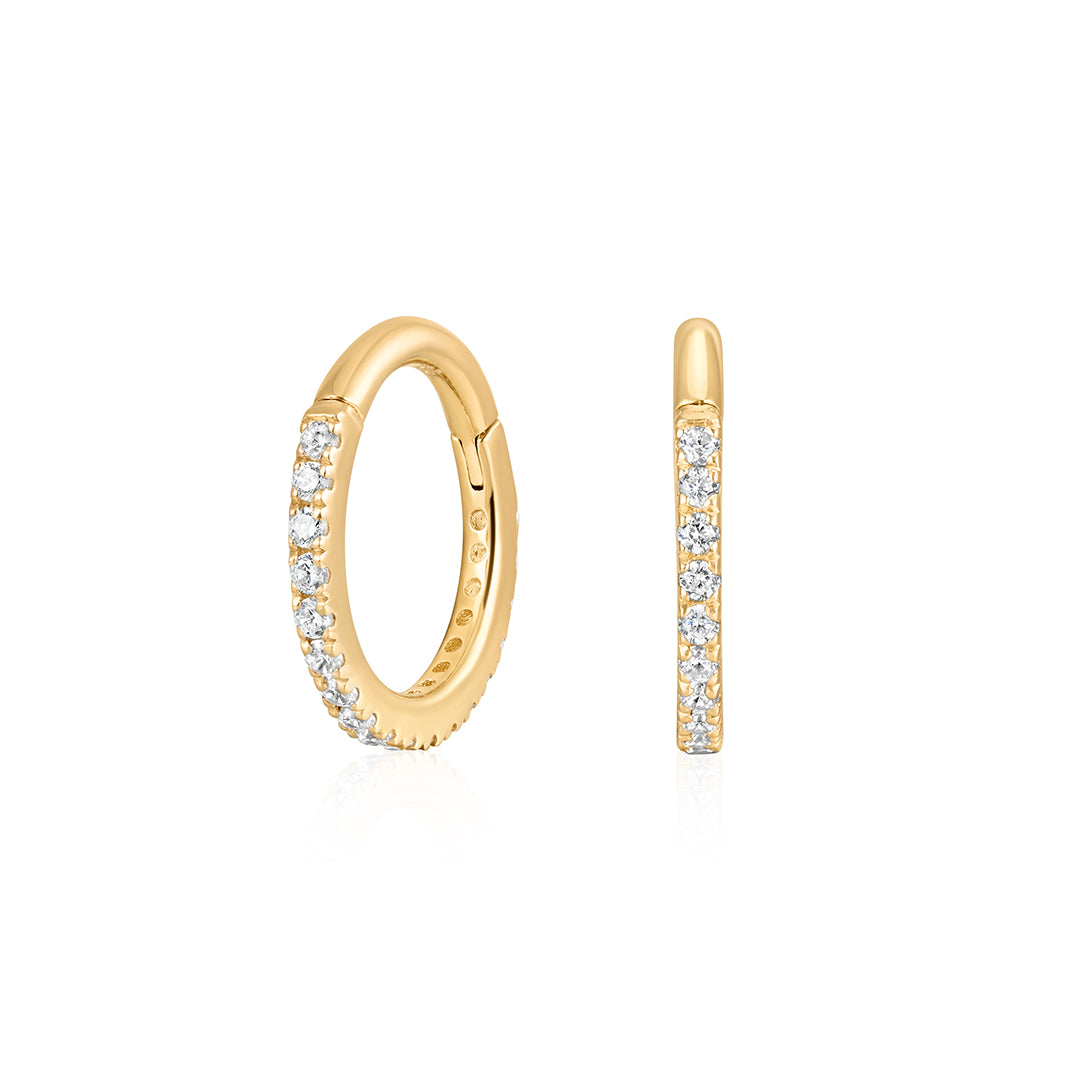 Lab-Grown Diamond Slim Pavé Clicker Piercing Ring
