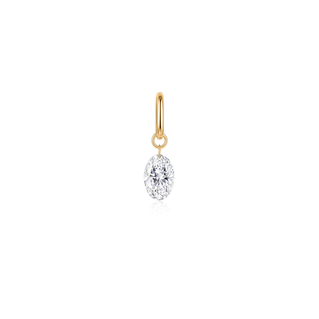 Oval Lab-Grown Diamond Drop Charm