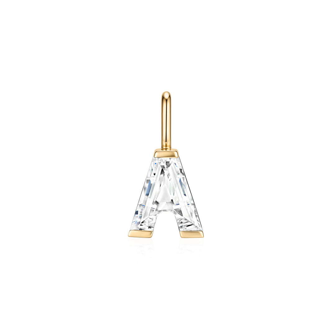 Fancy-Cut Lab-Grown Diamond Initial Pendant