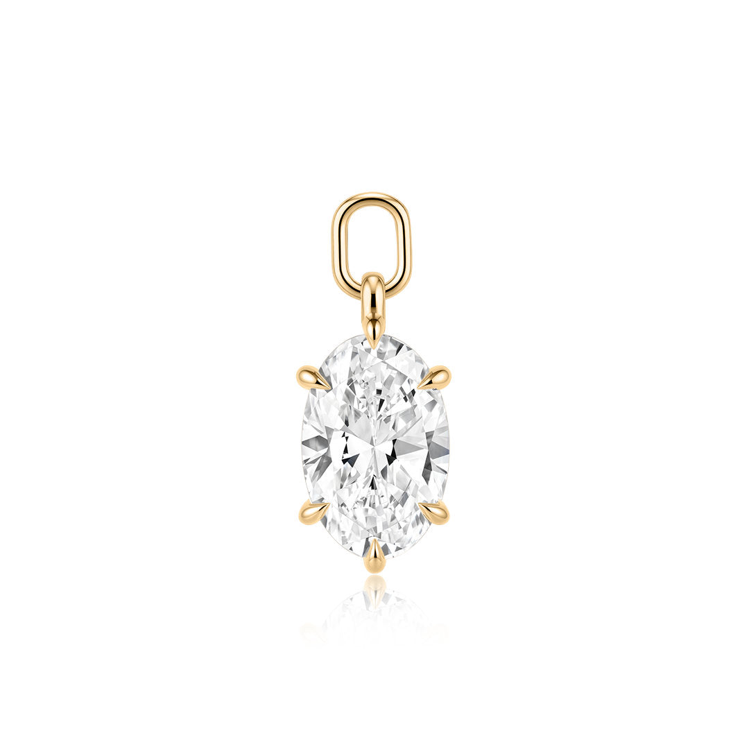 Oval Lab-Grown Diamond Solitaire Charm