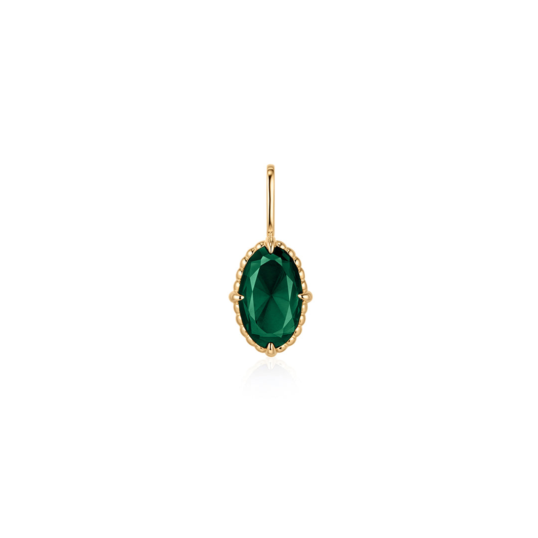 Oval Lab-Grown Emerald Charm