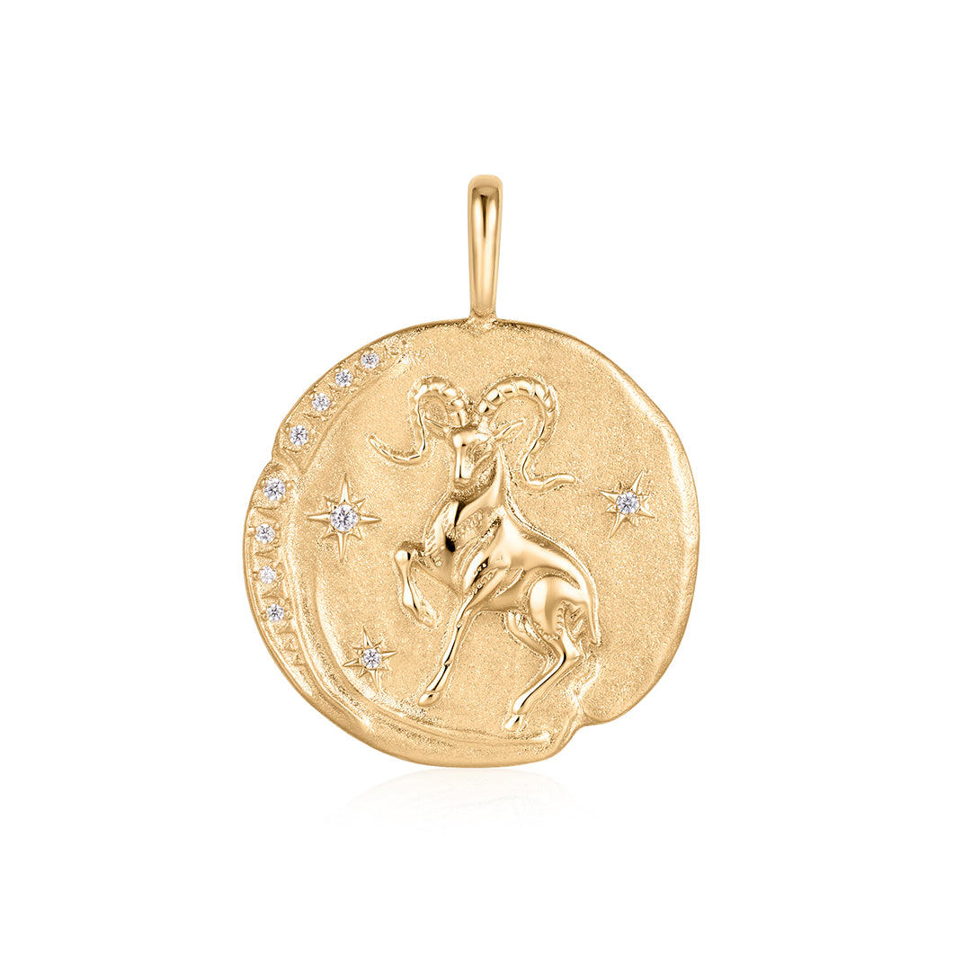 Lab-Grown Diamond Zodiac Coin Pendant