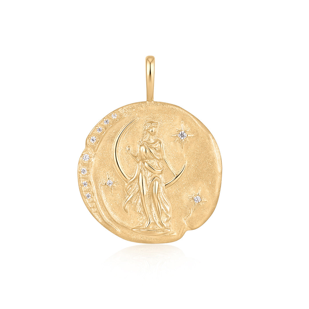 Lab-Grown Diamond Zodiac Coin Pendant