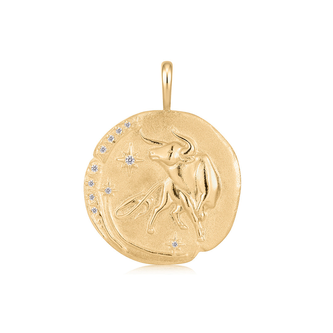 Lab-Grown Diamond Zodiac Coin Pendant