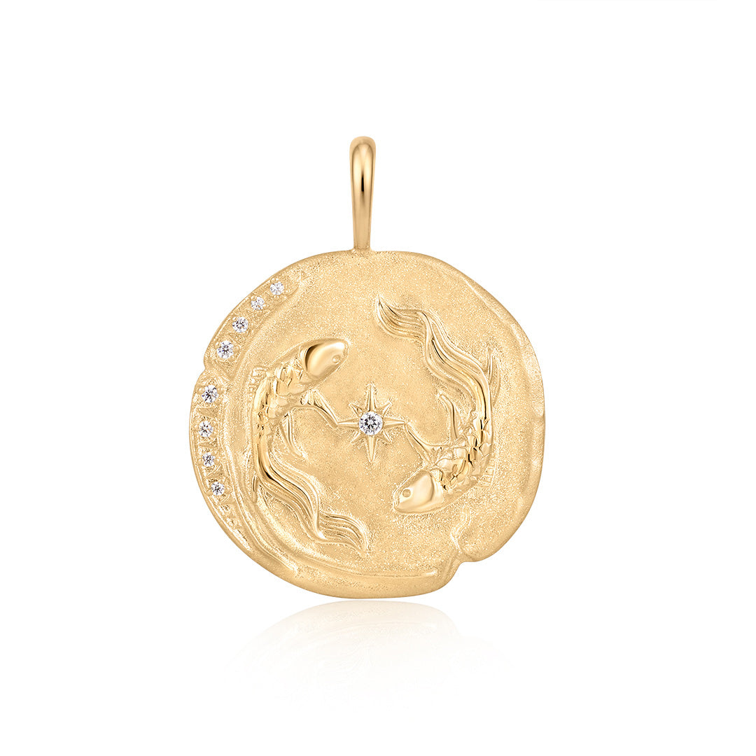 Lab-Grown Diamond Zodiac Coin Pendant
