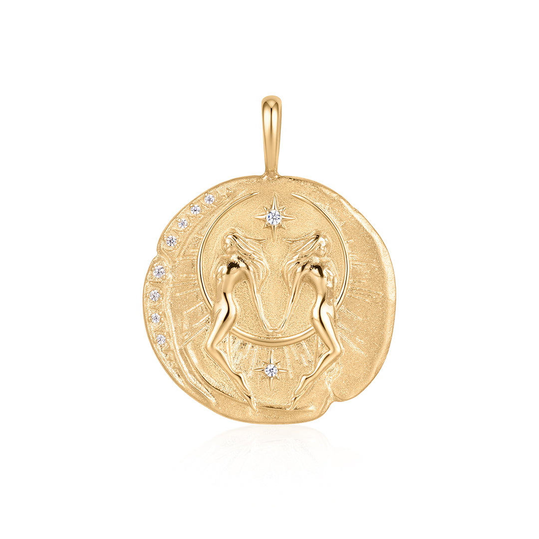 Lab-Grown Diamond Zodiac Coin Pendant