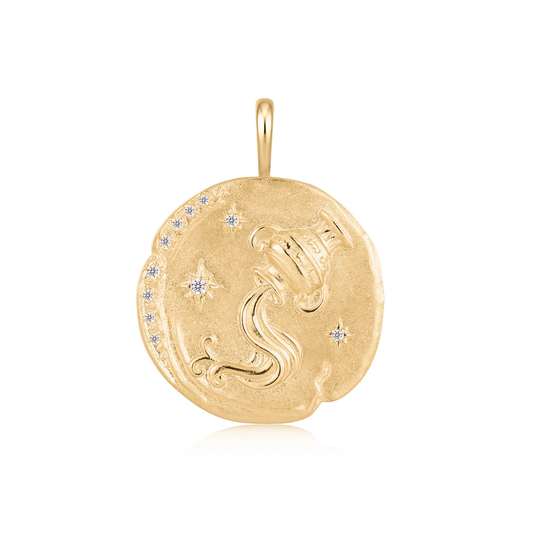 Lab-Grown Diamond Zodiac Coin Pendant
