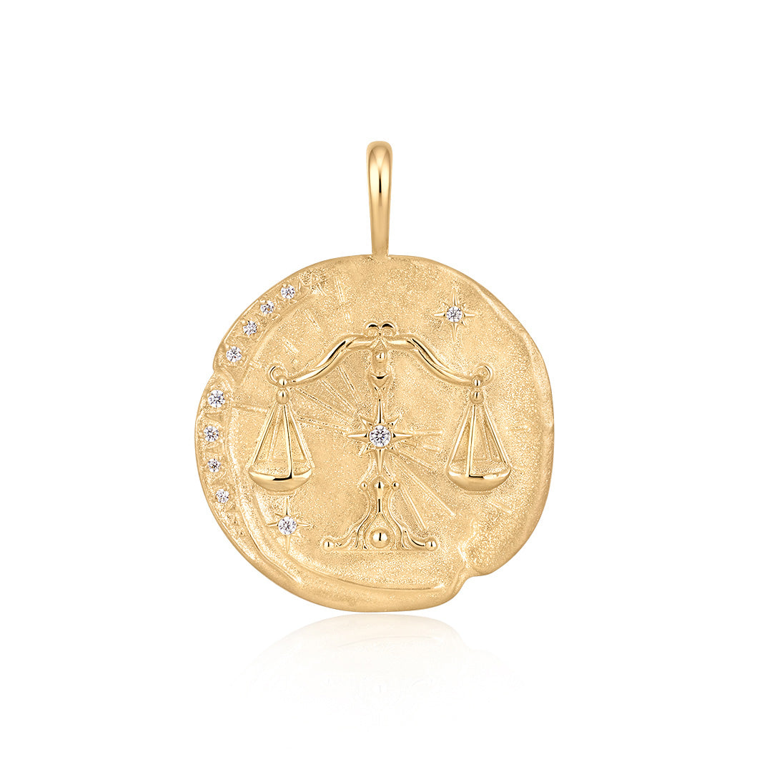 Lab-Grown Diamond Zodiac Coin Pendant