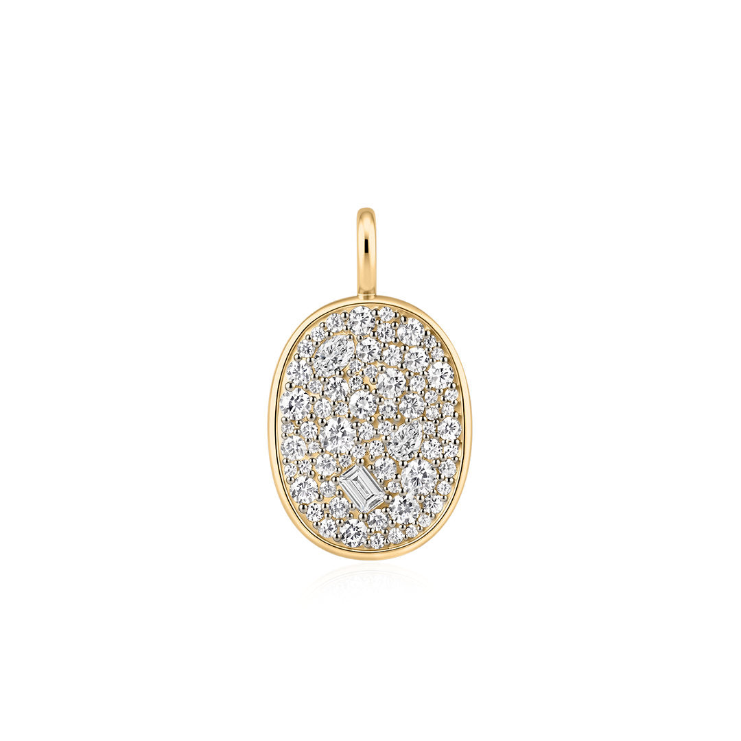 Lab-Grown Diamond Full Pavé Oval Pendant Charm