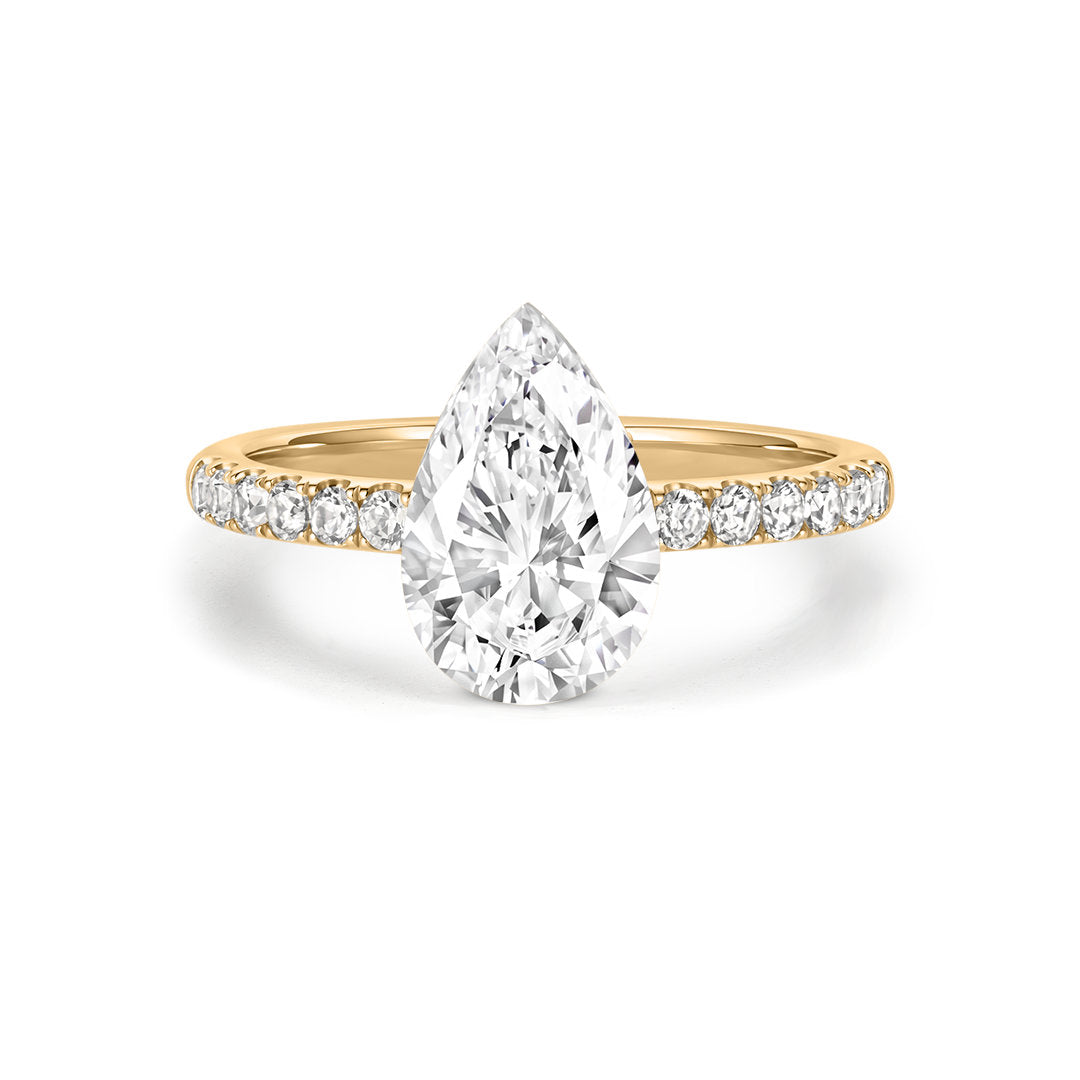 2 ct Pear Lab-Grown Diamond Pavé Engagement Ring