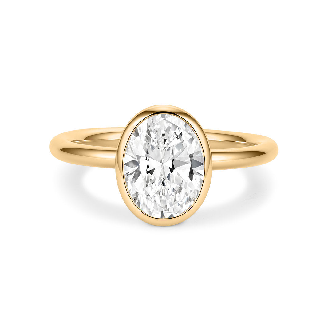 Oval Lab-Grown Diamond Bezel-Set Engagement Ring