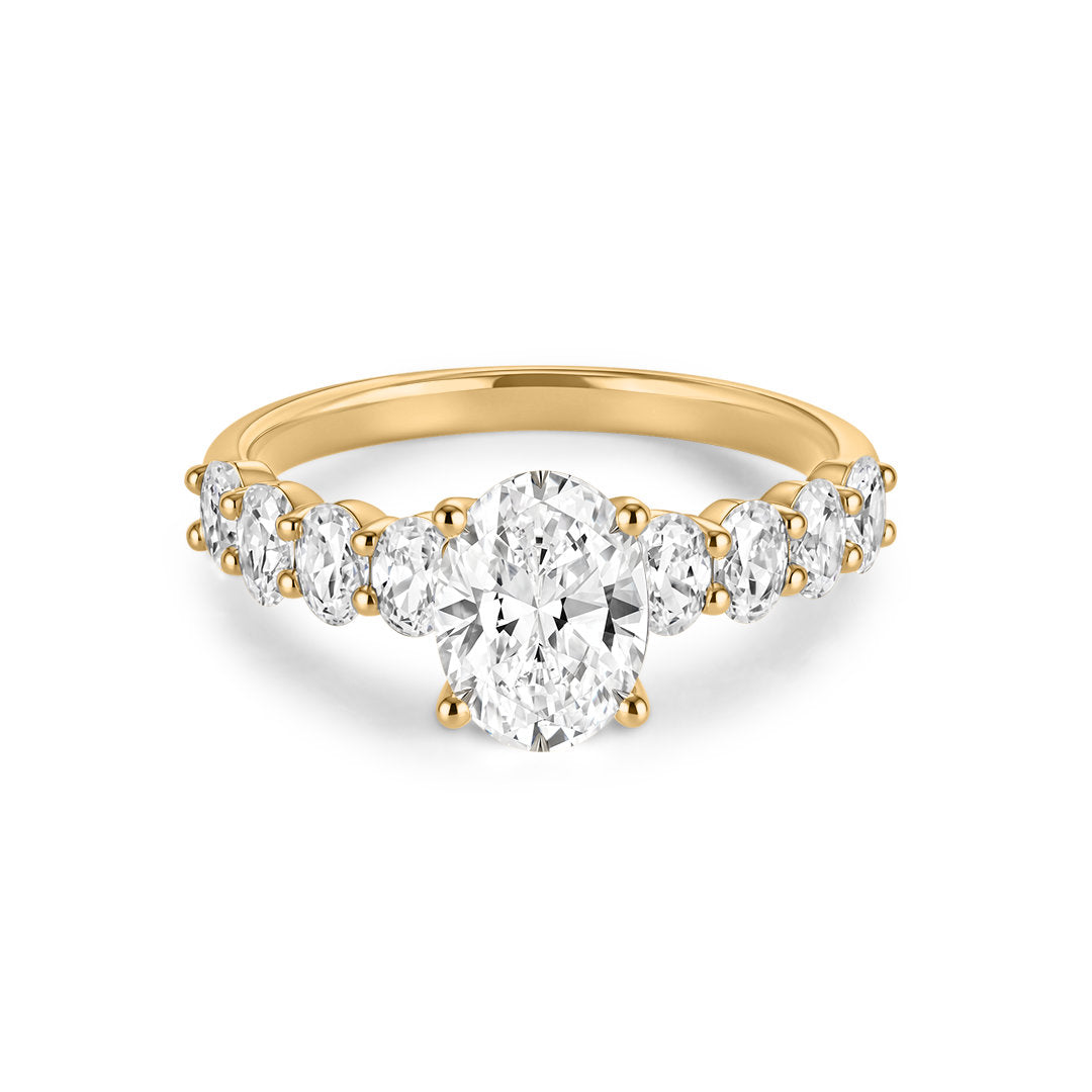 Oval-Cut Lab-Grown Diamond Cluster Engagement Ring