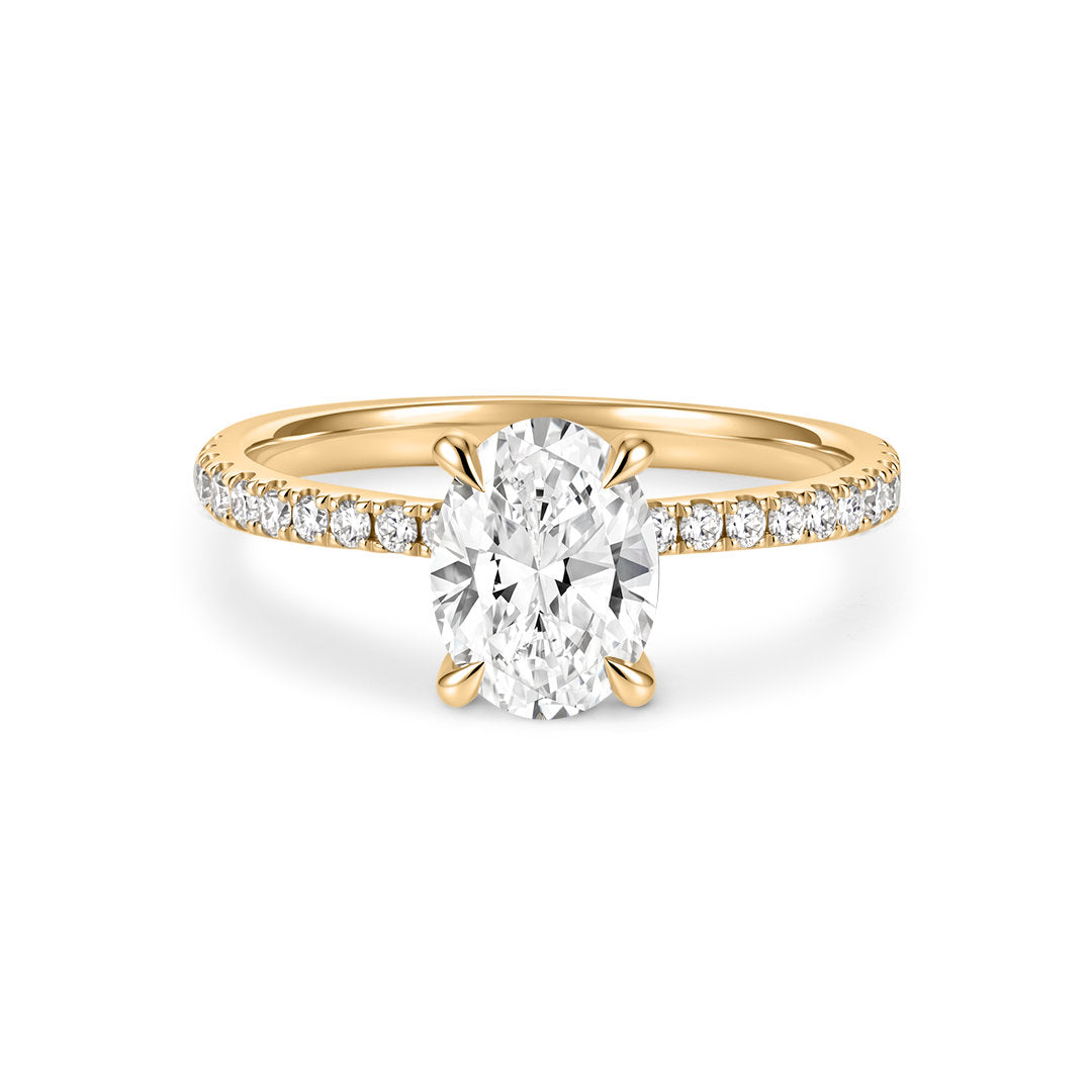 Oval Lab-Grown Diamond Pavé Engagement Ring