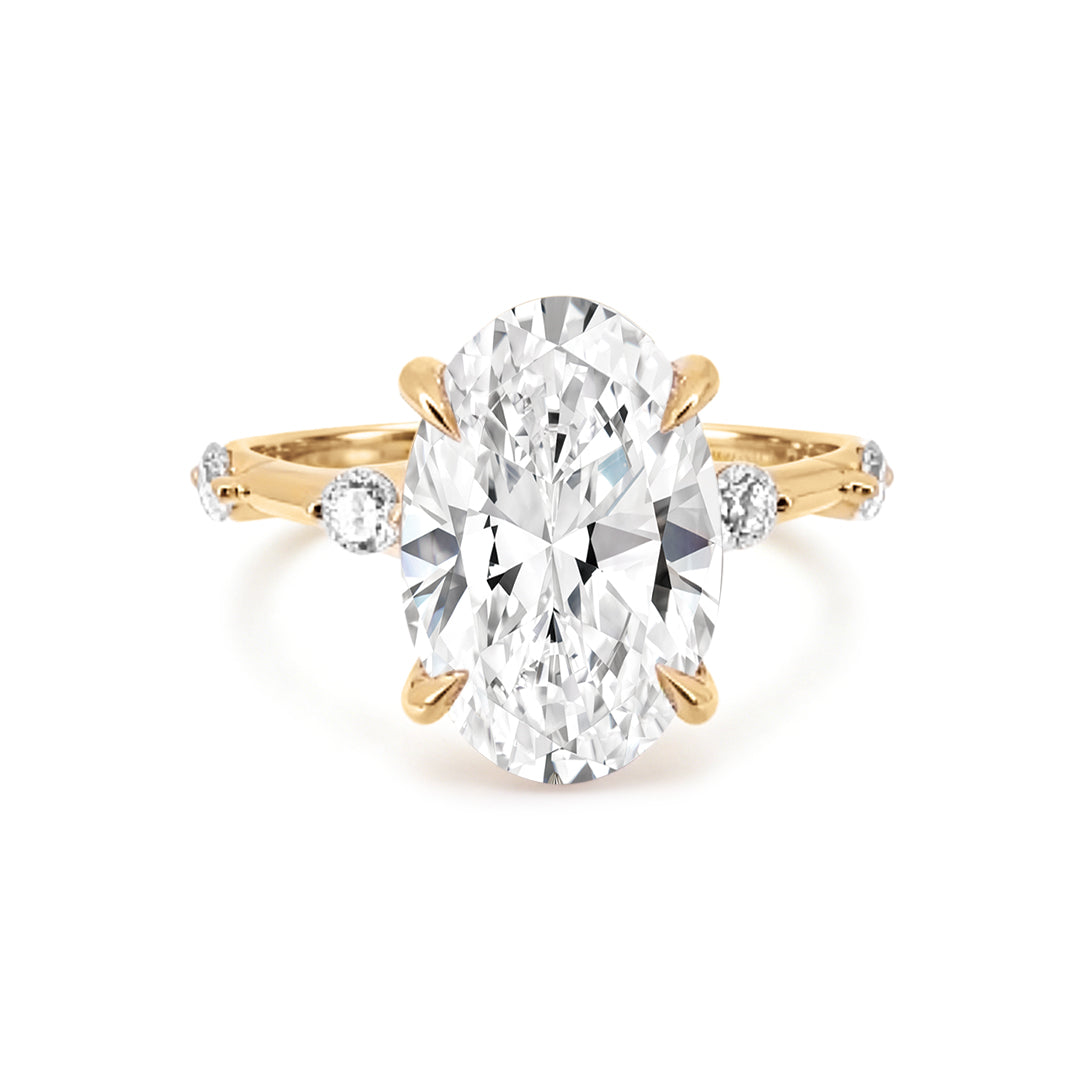 Oval Lab-Grown Diamond Engagement Ring with Accent Diamonds