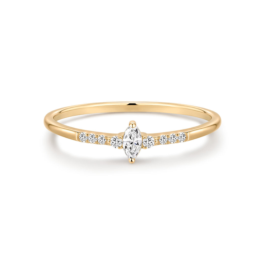 Marquise & Round Lab-Grown Diamond Delicate Stacking Ring