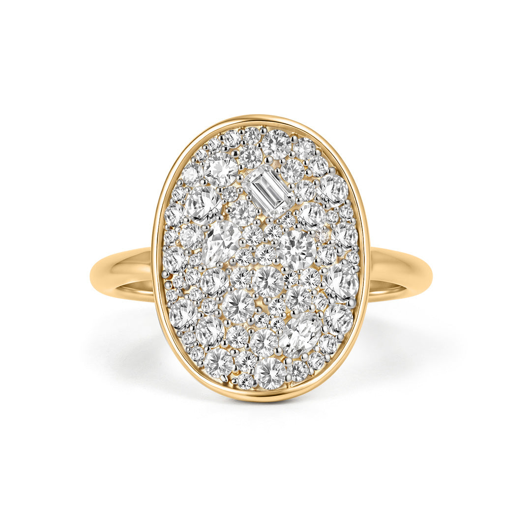 Natural Diamond Full Pavé Oval Ring