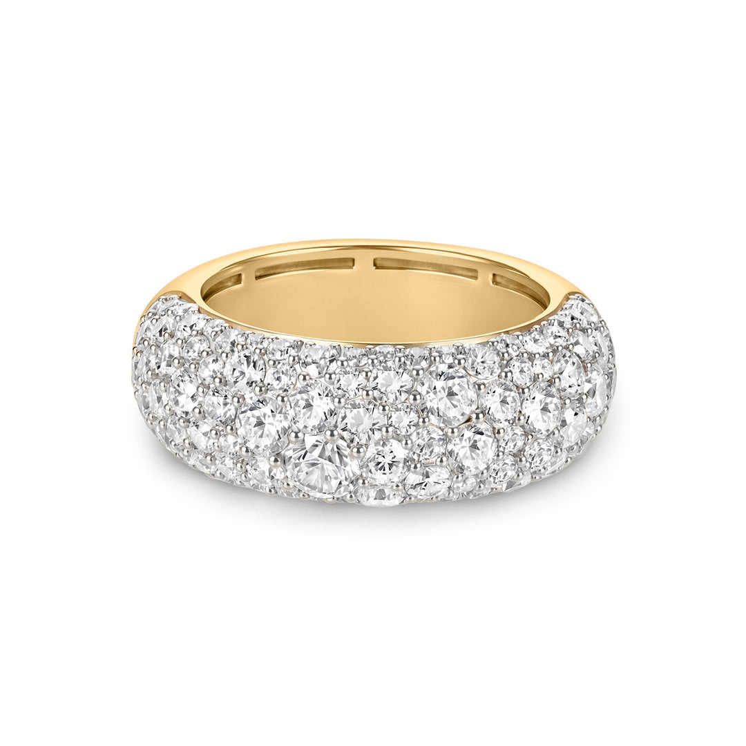 Two-Tone Domed Pavé Lab-Grown Diamond Statement Ring