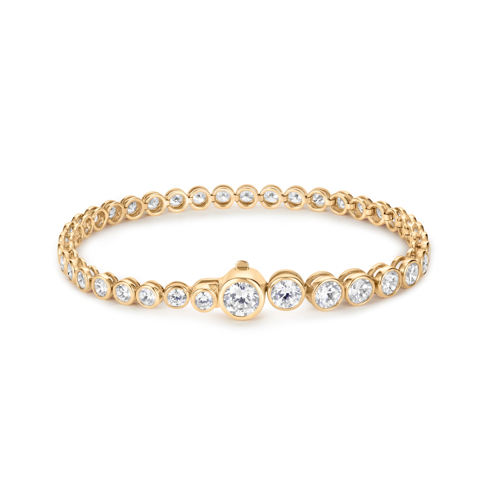 Bezel-Set Round Lab-Grown Diamond Tennis Bracelet