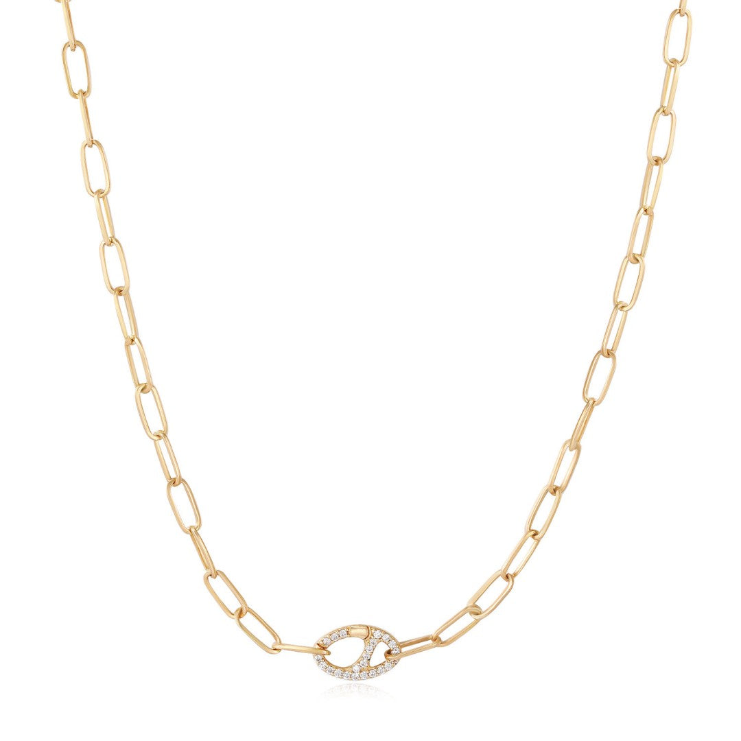 Pavé Lab-Grown Diamond Link Connector Necklace