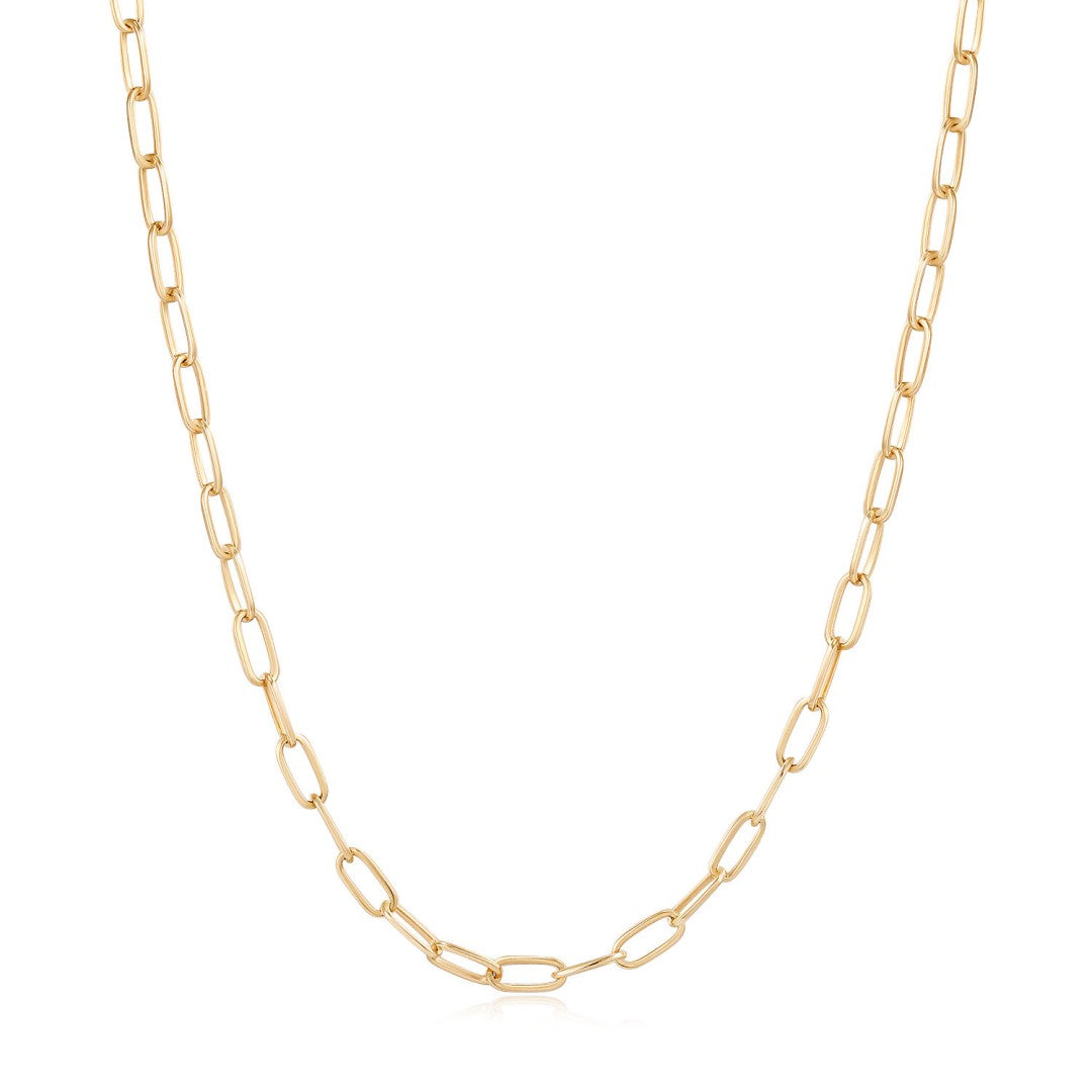 Lightweight Gold Paperclip Chain Necklace