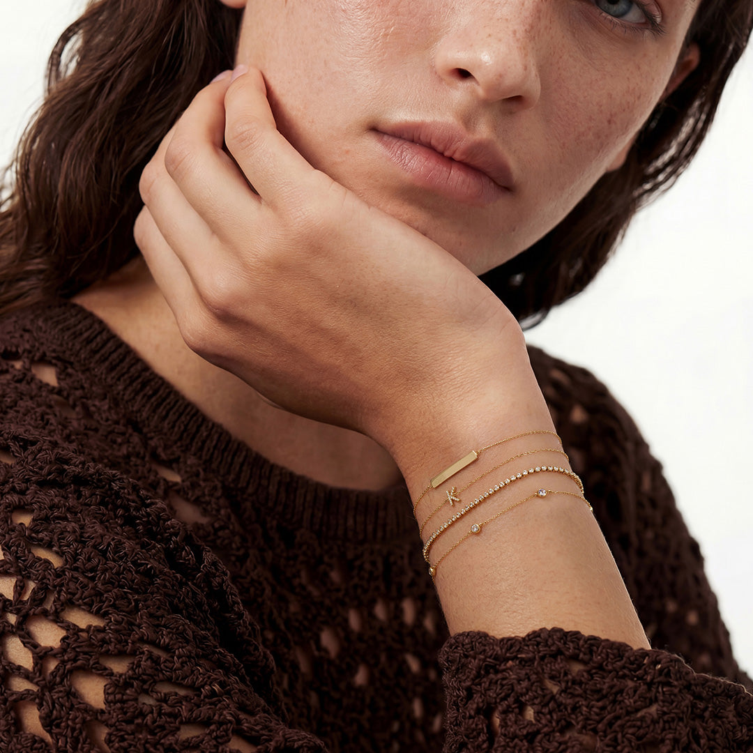 Birthstone Bezel Lab-Grown Diamond Bracelet — 12 Month Colors