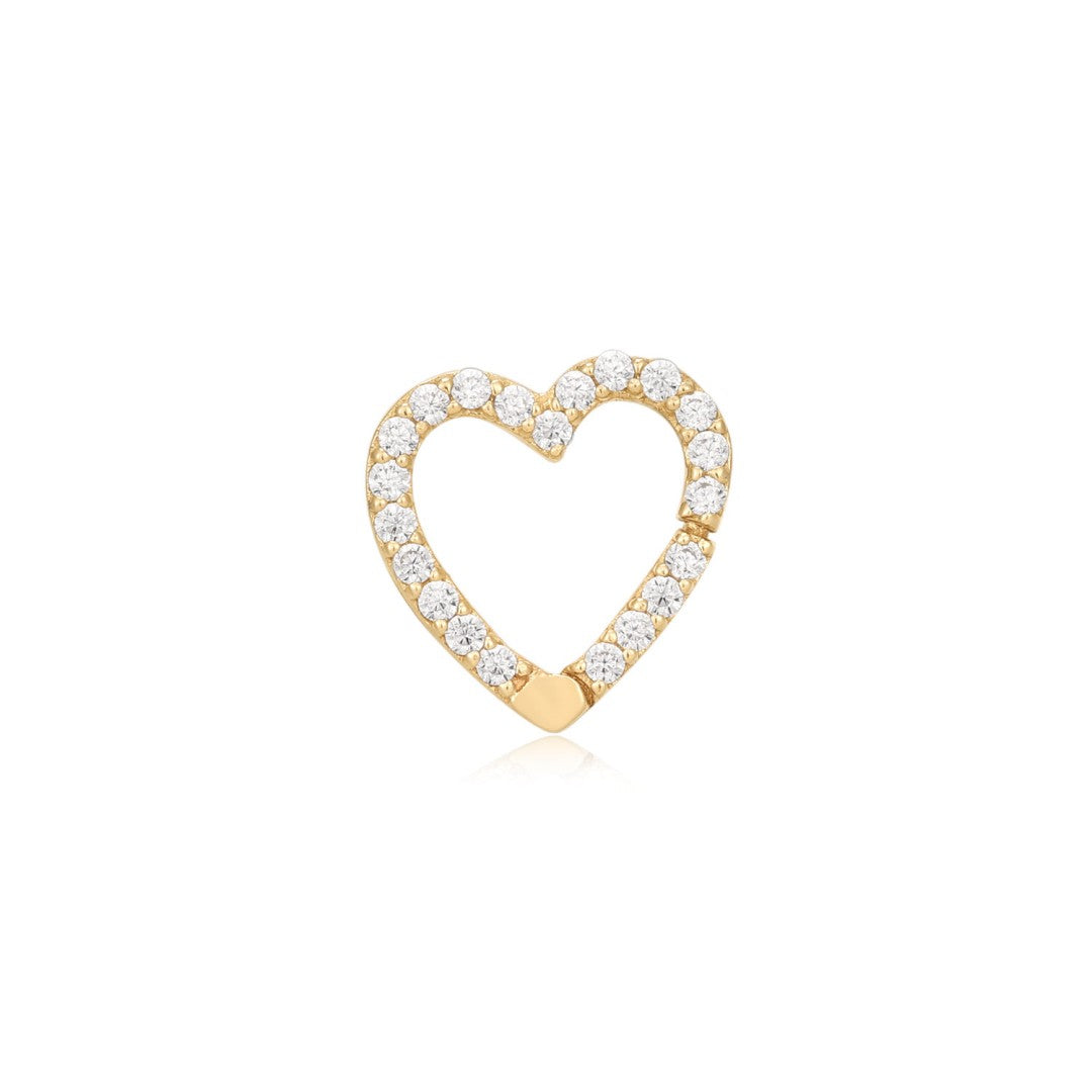 Pavé Lab-Grown Diamond Heart Huggie Charm