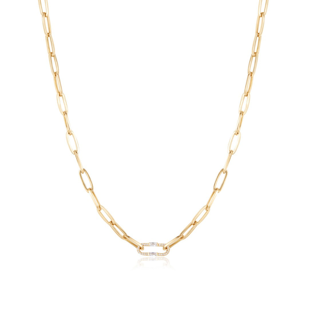 Baguette Lab-Grown Diamond Link Connector Necklace