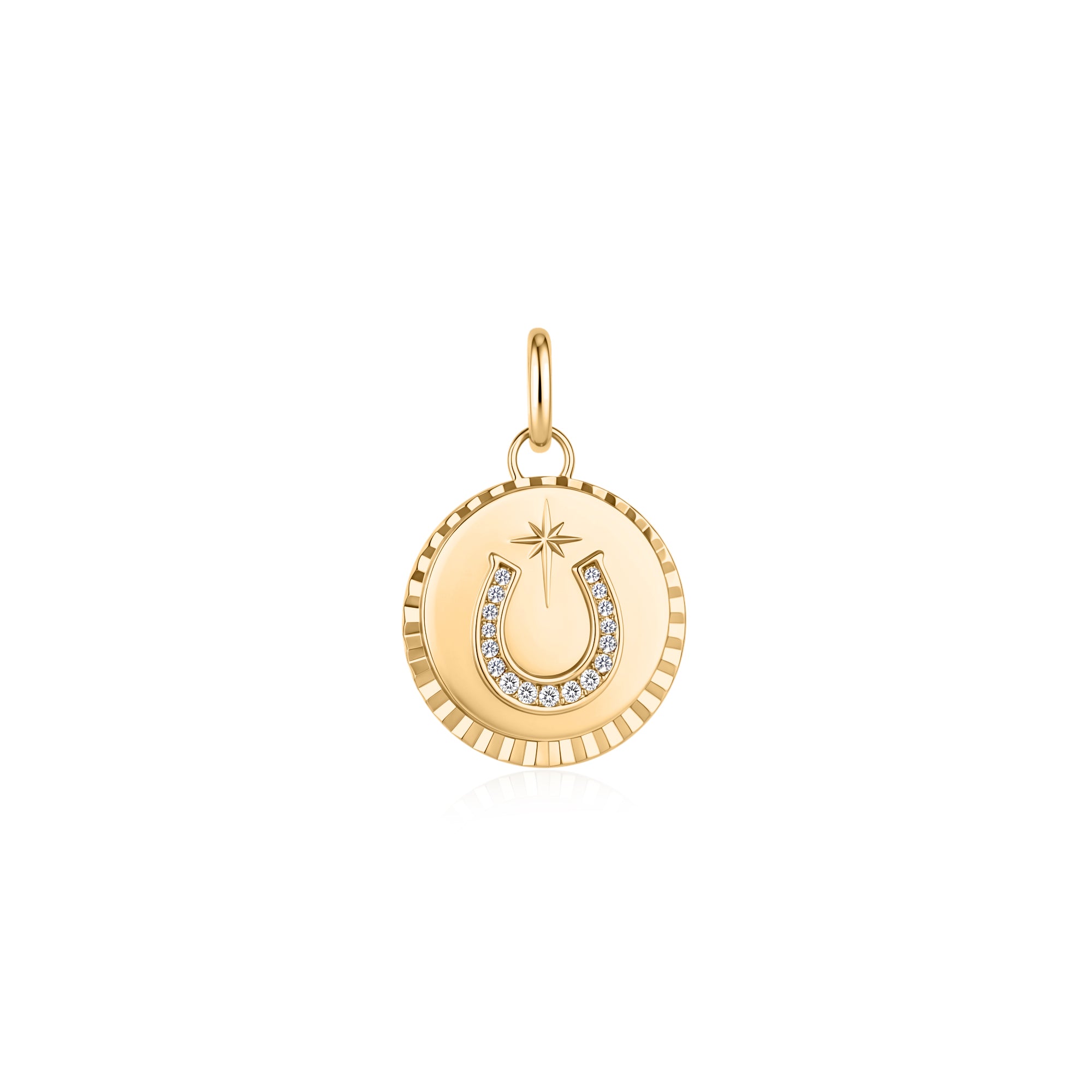 Lucky Horseshoe Lab-Grown Diamond Medallion Charm