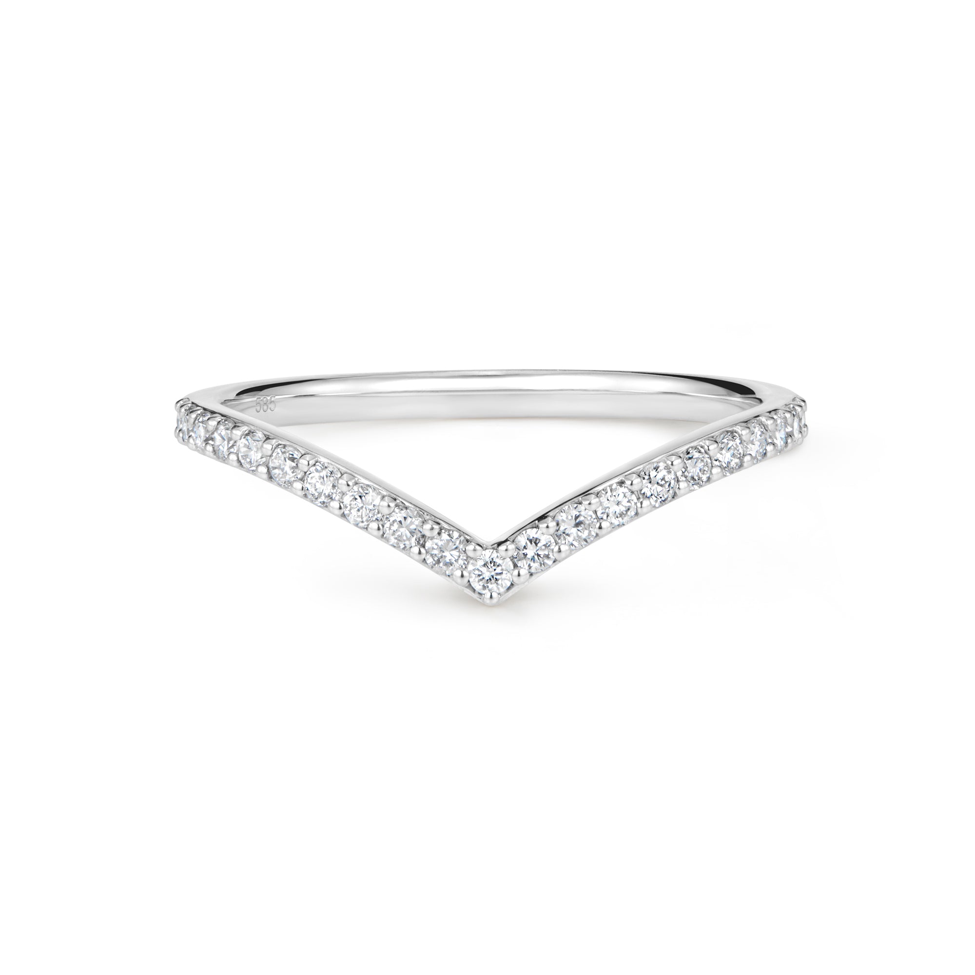Classic Pavé Lab-Grown Diamond Chevron Ring